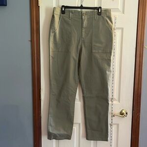 NWT-Knox Rose-L(36waist)-Green-high-rise, relax, fit, straight leg pants.